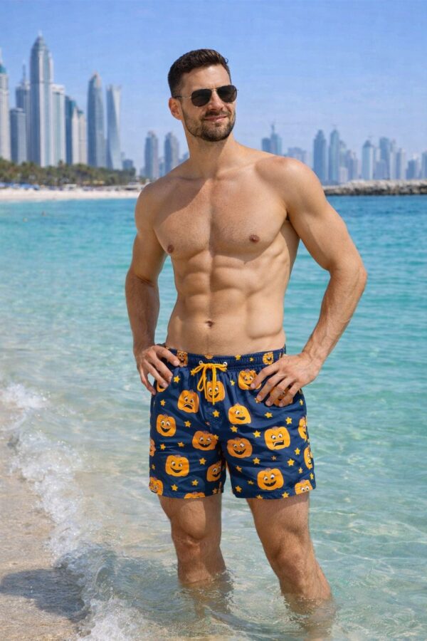 the happy pumpkin swimshorts p151 مايوه اليقطينة السعيدة