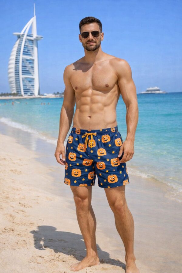 the happy pumpkin swimshorts p151 مايوه اليقطينة السعيدة