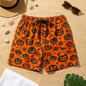 Pumpkin Party Swimshorts P158 مايوه يقطينة الهالويين